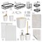Clara Clark Shower Caddy & Bathroom Accessories Set with Bath Rugs